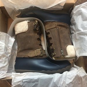 Sperry Saltwater Misty Duck Boots Navy Fur